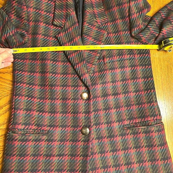 Vintage New Wool/Cashmere Plaid Blazer by Linda Allard Ellen Tracy Size 6P - Picture 7 of 9
